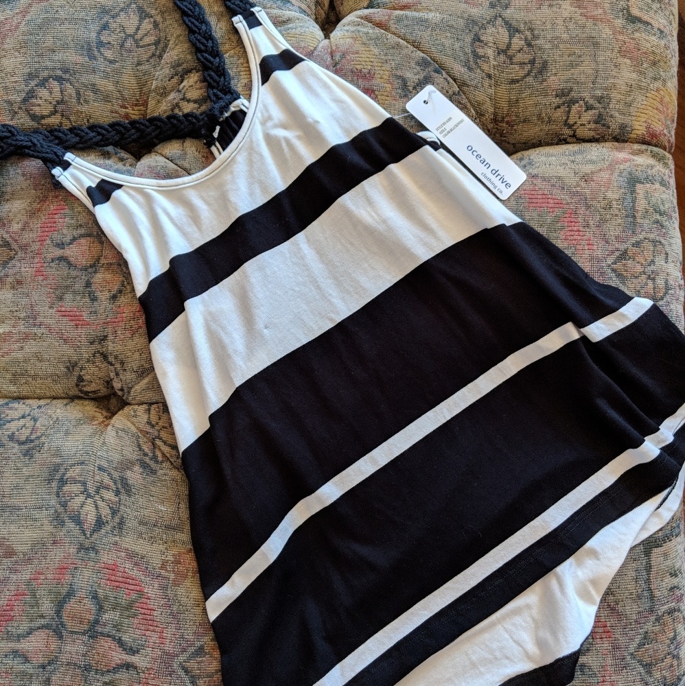 Ocean Drive black and white womens tank